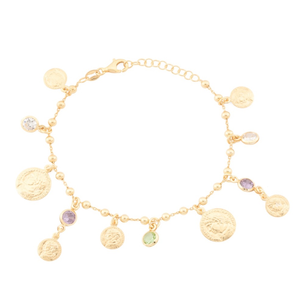 MIA FIORE Made In Italy 18kt Gold Plated Crystal Charm Bracelet NWT - Picture 3 of 3